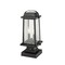 Z-Lite Millworks 2 Light Outdoor Pier Mounted Fixture, Black & Clear Beveled 574PHMS-SQPM-BK - alternate 3